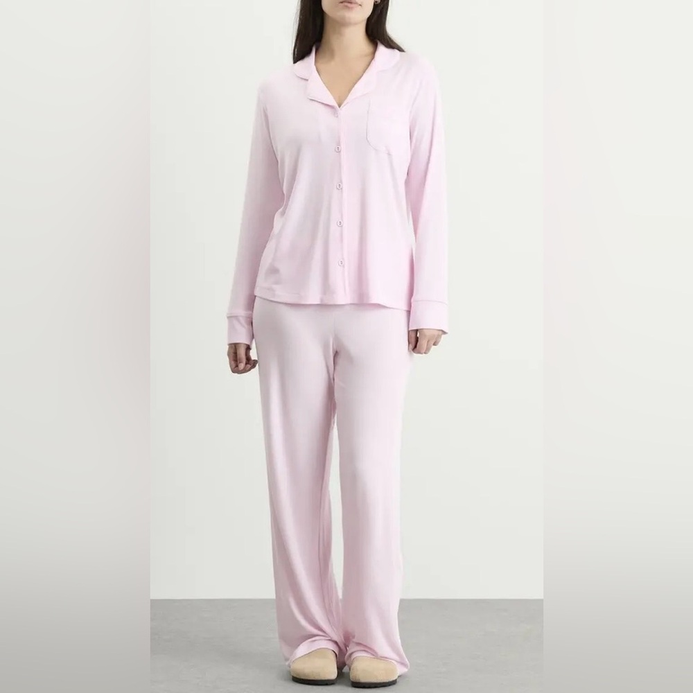SKIMS Soft Lounge Rib Sleep Set | Cherry Blossom | XS